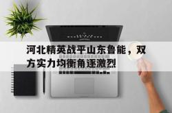 体育平台-河北精英战平山东鲁能，双方实力均衡角逐激烈